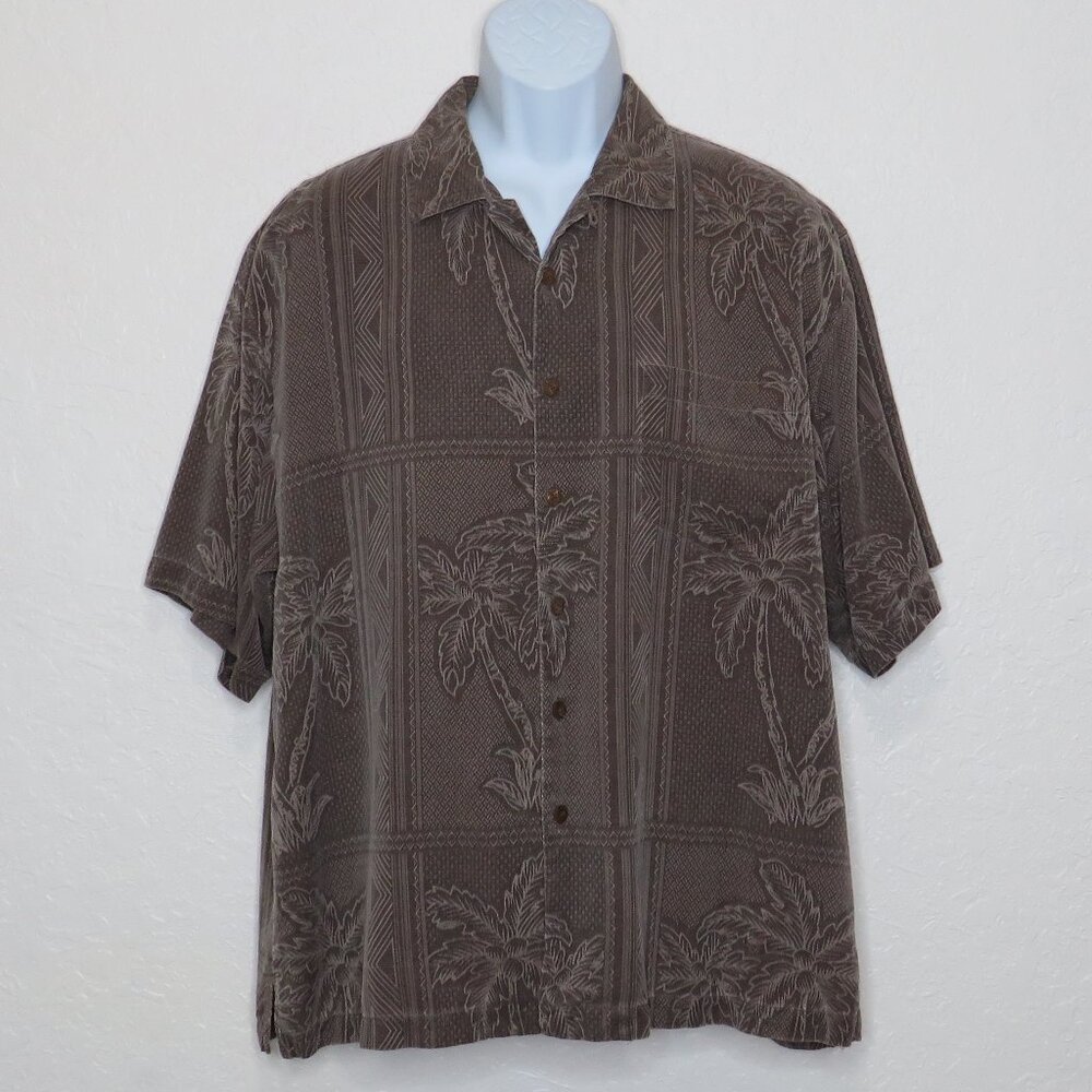 Seven Palms* Men's Short Sleeve Button Down Straight Hem Chest Pocket~Size Large